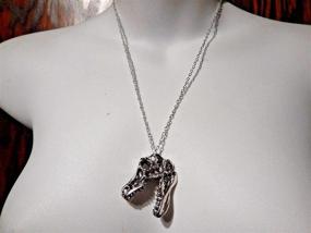 img 1 attached to Silvertone Pendant Necklace Tyrannosaurus Dinosaur