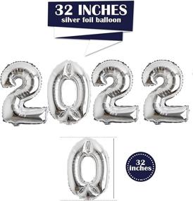 img 1 attached to 2022 New Year Party Decorations: 32" Silver Foil Balloons, Tinsel Curtain, Stars Balloons, Confetti Balloons - Perfect for New Year's Eve Party Decoration and Supplies