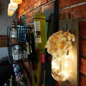 img 3 attached to 🔦 Pair of Illuminated Sconces - Country Rustic Mason Jar Wall Sconce Hanging Mason Jar Sconces with LED Fairy Lights