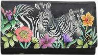 exquisite anuschka women’s genuine leather rfid triple fold clutch wallet - hand painted original artwork: a perfect blend of elegance and security logo
