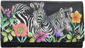 img 3 attached to Exquisite Anuschka Women’s Genuine Leather RFID Triple Fold Clutch Wallet - Hand Painted Original Artwork: A Perfect Blend of Elegance and Security