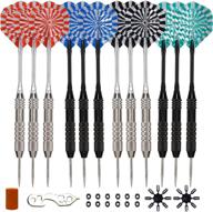 🎯 professional steel tip darts set by shot taker co. – 12 pc brass barrels, 12 pc aluminum shafts, 16 pc standard shape flights + bonus dart tool & carry bottle – est. 2017 логотип