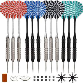 img 4 attached to 🎯 Professional Steel Tip Darts Set by Shot Taker Co. – 12 PC Brass Barrels, 12 PC Aluminum Shafts, 16 PC Standard Shape Flights + Bonus Dart Tool & Carry Bottle – Est. 2017