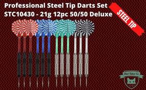 img 2 attached to 🎯 Professional Steel Tip Darts Set by Shot Taker Co. – 12 PC Brass Barrels, 12 PC Aluminum Shafts, 16 PC Standard Shape Flights + Bonus Dart Tool & Carry Bottle – Est. 2017