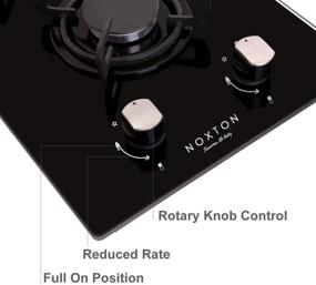 img 1 attached to 🔥 High-Performance 30cm Built-in Domino Gas Cooktop by NOXTON, 2 Sealed Burners Gas Stove Top with Black Glass Cooker Hob, includes LPG Kit & FFD Plug, compatible with 110V~240V power supply