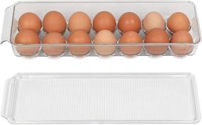 img 2 attached to 🥚 Organize and Secure Your Eggs with the Greenco Stackable Refrigerator Egg Storage Bin: Stores 14 Eggs, Clear with Lid