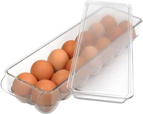 img 3 attached to 🥚 Organize and Secure Your Eggs with the Greenco Stackable Refrigerator Egg Storage Bin: Stores 14 Eggs, Clear with Lid