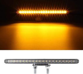 img 3 attached to 🚛 Partsam 12-inch Clear Lens Red/Amber LED Combo Dual Face Truck Semi Trailer Light Bars: Waterproof, Double Studs, Sealed Trailer Pedestal Lights