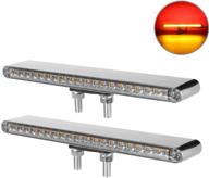 🚛 partsam 12-inch clear lens red/amber led combo dual face truck semi trailer light bars: waterproof, double studs, sealed trailer pedestal lights logo