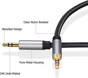 img 2 attached to 🎧 20Ft Male to Male Audio Cable for Headphones, Car, Home Stereos, iPhone/iPad iPod/Echo Dot, Galaxy S8 / Galaxy Note 8 / Smartphones & More