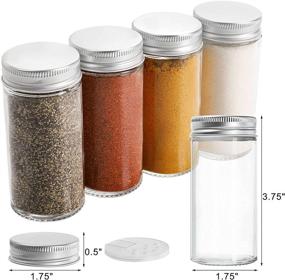 img 3 attached to 🍶 Tebery 12 Pack Round Spice Bottles: 3oz Glass Jars with Metal Lids, Shaker Tops, Funnel, and Labels – Premium Quality for Your Kitchen