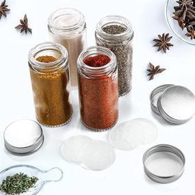 img 1 attached to 🍶 Tebery 12 Pack Round Spice Bottles: 3oz Glass Jars with Metal Lids, Shaker Tops, Funnel, and Labels – Premium Quality for Your Kitchen