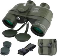 🔭 enhanced marine binoculars 10×50: rangefinder compass, bak4 fmc lens, waterproof & fogproof - ideal for boating, birdwatching, hunting (army green) logo