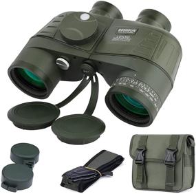 img 4 attached to 🔭 Enhanced Marine Binoculars 10×50: Rangefinder Compass, BAK4 FMC Lens, Waterproof & Fogproof - Ideal for Boating, Birdwatching, Hunting (Army Green)