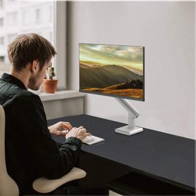 img 3 attached to 🖥️ WALI Single Monitor Mount: Fully Adjustable VESA Bracket for Up to 32 inch Displays, 22lbs Weight Capacity, White