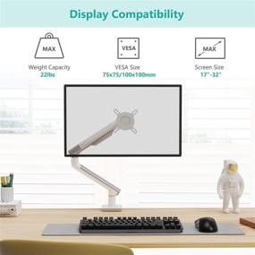 img 2 attached to 🖥️ WALI Single Monitor Mount: Fully Adjustable VESA Bracket for Up to 32 inch Displays, 22lbs Weight Capacity, White