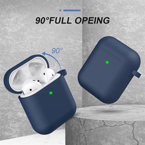 img 1 attached to 🎧 Protective Silicone AirPods Case Cover with Keychain - Marge Plus - Compatible with Apple AirPods 2/1 Charging Case (Front LED Visible)