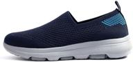 👟 navy gray women's tiosebon athletic sneakers with breathable walking comfort logo