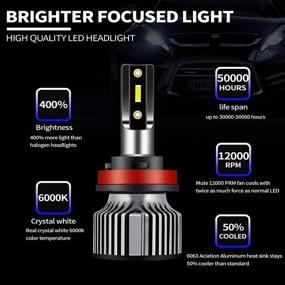 img 3 attached to 🔆 COEO H11/H9/H8 LED Headlight Bulbs - 400% Brighter, 6000K White, 48W 10,000LM (2 Pack)