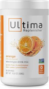 img 4 attached to Ultima Replenisher Orange Electrolyte Hydration Powder - 90 Servings, Zero Sugar, Zero Calories, Zero Carbs - Gluten-Free, Keto-Friendly, Non-GMO, Vegan - 10.8 Ounce (1 Pack)