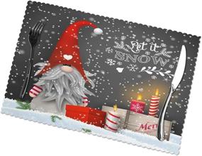 img 4 attached to ❄️ Snowflake Christmas Placemats with Anti-Skid Feature – Festive Decorations for Optimal Grip