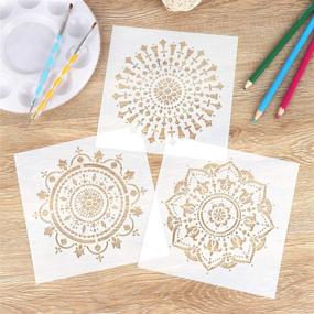 img 1 attached to LOCOLO Mandala Stencils Set of 9 - 6x6 Inch Reusable Laser Cut Painting Template Ideal for Wood Floors, Walls, Fabric, Furniture and More