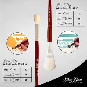 img 1 attached to 🖌️ Silver Brush Limited Silver Mop Multimedia Brush Set: Oil, Acrylic, and Watercolor Brushes, Short Handle - 4-Piece Set