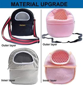 img 3 attached to Asoract Adjustable Shoulder Portable Breathable Small Animals for Carriers