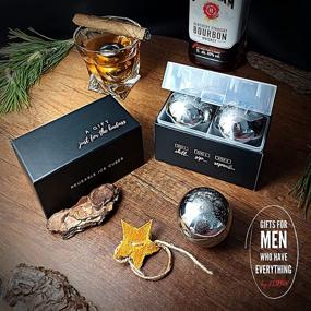 img 1 attached to 🥃 Men's Stainless Steel Whiskey Stones Gift Set - Whiskey Balls - Set of 2 Ice Ball Large Chillers - Chilling Stones for Drinks - Cool Stones Whiskey Gift Box Set - Unique Mens Gifts