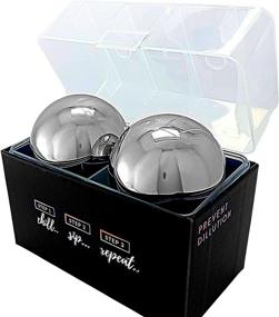 img 4 attached to 🥃 Men's Stainless Steel Whiskey Stones Gift Set - Whiskey Balls - Set of 2 Ice Ball Large Chillers - Chilling Stones for Drinks - Cool Stones Whiskey Gift Box Set - Unique Mens Gifts