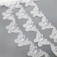 🦋 exquisite 5-yard white cotton lace trim: perfect for diy crafts, weddings, parties, and handmade accessories (butterfly design) logo