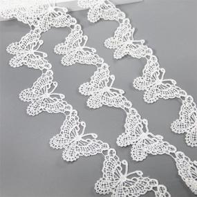 img 4 attached to 🦋 Exquisite 5-Yard White Cotton Lace Trim: Perfect for DIY Crafts, Weddings, Parties, and Handmade Accessories (Butterfly Design)