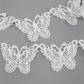 img 3 attached to 🦋 Exquisite 5-Yard White Cotton Lace Trim: Perfect for DIY Crafts, Weddings, Parties, and Handmade Accessories (Butterfly Design)