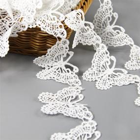 img 2 attached to 🦋 Exquisite 5-Yard White Cotton Lace Trim: Perfect for DIY Crafts, Weddings, Parties, and Handmade Accessories (Butterfly Design)