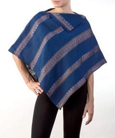 img 2 attached to Moyani Woven Mexican Poncho Brown Women's Accessories