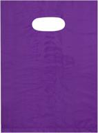 🛍️ vibrant purple handle plastic shopping bags - stylish and functional logo