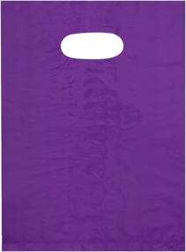 img 2 attached to 🛍️ Vibrant Purple Handle Plastic Shopping Bags - Stylish and Functional
