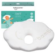 baby works - head shaping pillow for newborns with flat head, ergonomic memory foam, head support for babies - 0 months+ logo