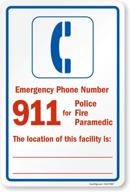 emergency number police smartsign laminated logo