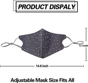 img 2 attached to YUESUO Black Rhinestone Face Mask with Sparkly Diamond Design - Reusable, Breathable, and Washable Cloth Mask - Perfect Gift Idea for Women