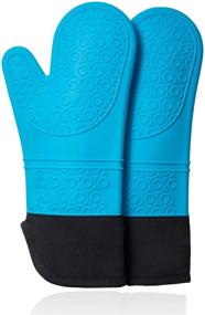 img 4 attached to 🧤 CHRYZTAL Premium Professional Silicone Oven Mitts: Quilted Liner, 500°F Heat Resistant, Non-Slip, Blue, Set of 2 - Perfect for BBQ, Baking & Cooking!