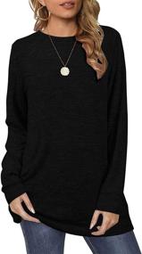 img 2 attached to 💃 Stylish Women's Long Sleeve Crew Neck Sweatshirts for Casual Fashion