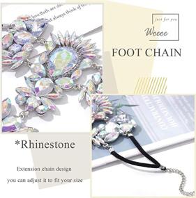 img 2 attached to 💎 Серебряная браслетка с кристаллами, жемчужной ногой на пляже для женщин и девочек - элегантное украшение для ног