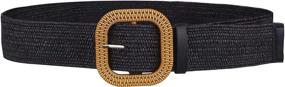 img 4 attached to Straw Woven Elastic Fashion Ladies Women's Accessories in Belts