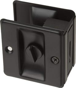 img 3 attached to Enhance Privacy with idh by St. Simons 25411-019 Solid Brass Pocket Door Pull in Matte Black