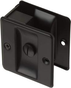 img 2 attached to Enhance Privacy with idh by St. Simons 25411-019 Solid Brass Pocket Door Pull in Matte Black