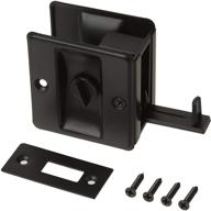 enhance privacy with idh by st. simons 25411-019 solid brass pocket door pull in matte black логотип