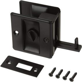 img 4 attached to Enhance Privacy with idh by St. Simons 25411-019 Solid Brass Pocket Door Pull in Matte Black