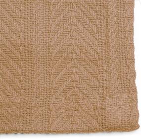 img 2 attached to 🧶 Vellux Cotton Woven Blanket - Natural, Cozy, Warm, Chevron Textured, Pet-Friendly & All-Seasons Tan Blanket