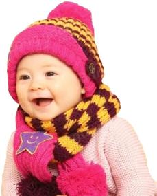 img 1 attached to 🧣 Cozy Little Knitted Winter Beanie Scarf: Boys' Must-Have Accessories for Cold Weather